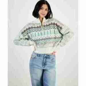 Sugar Moon Fair Isle Quarter-Zip Sweater